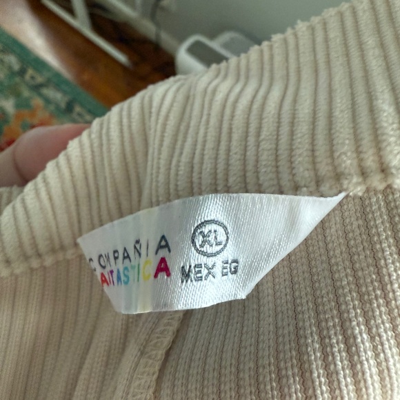 Compañía Fantástica Cream Corduroy Wide Leg Trousers, XL - Picture 5 of 5